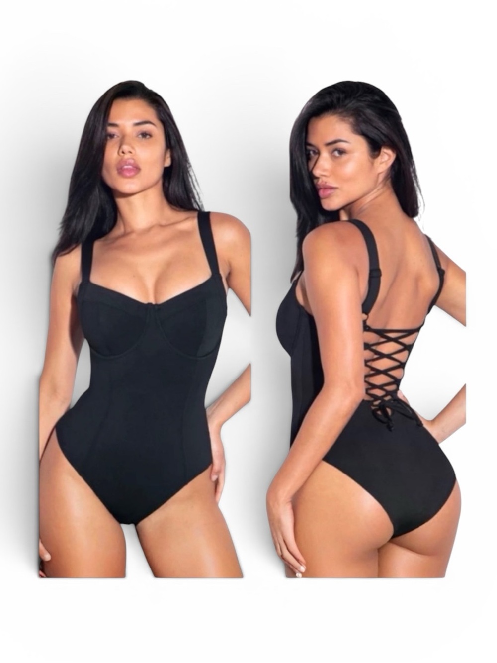 NWT TA3 LIFTY Sculpting One-Piece Swimsuit Black L Short HI Cup | Ret $188